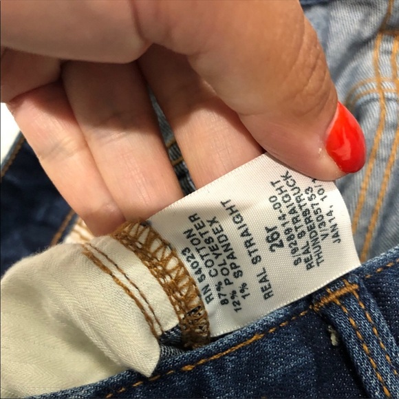 New Gap 1969 Real Straight Distressed Blue Jeans - Picture 8 of 13